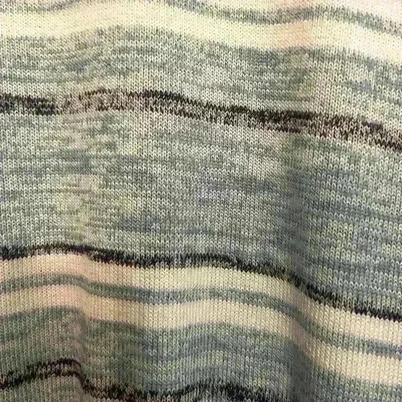 T by Talbots Midi Dress Size MP Drawstring Waist Blue Stripes Knit Stretch - Picture 8 of 10